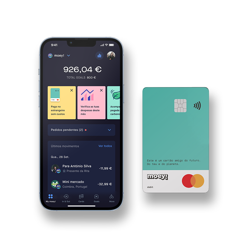 App moey! com cartão de débito físico