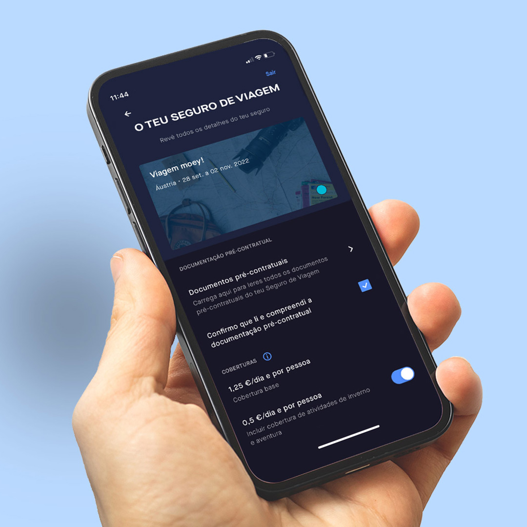 Cobertura extra seguro de viagem moey!
